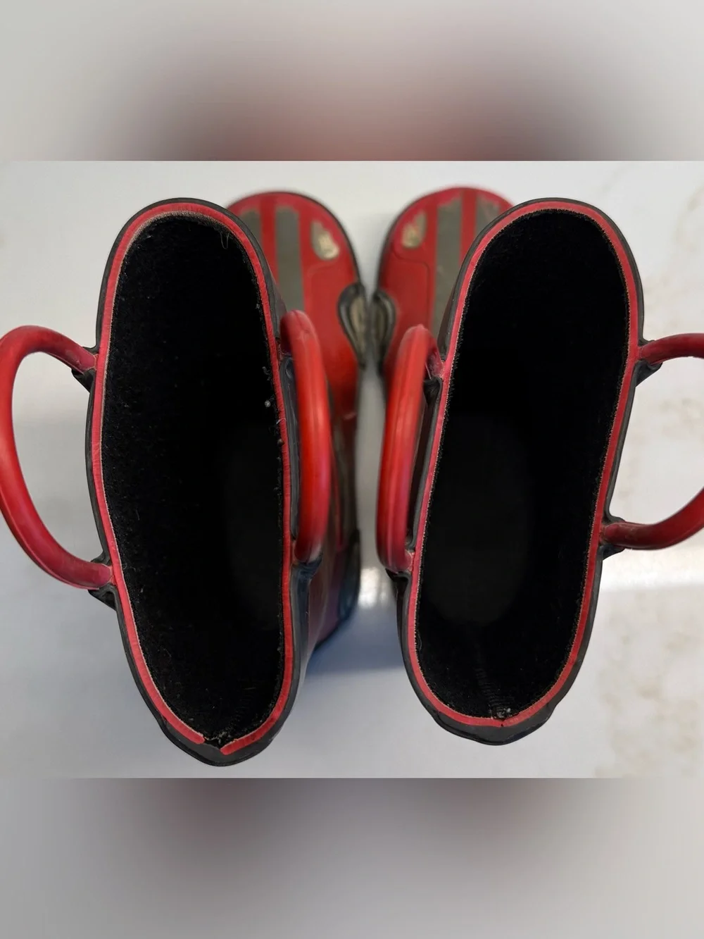 Cat & Jack Red Race Car Rain Boots Toddler Size 8